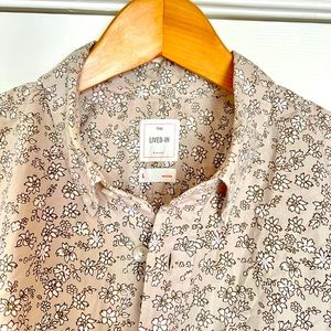 Gap Flowers Casual Button Down Long Sleeve shirt Size Large